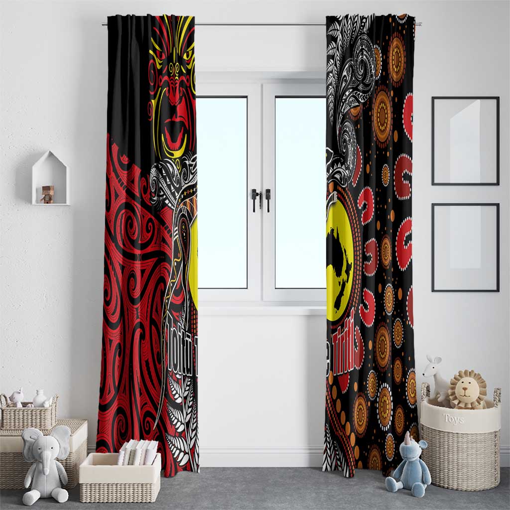 Aotearoa and Australia Toitu Te Tiriti Window Curtain Honour the Treaty - Stand Together Stand Stronger LT03 - Polynesian Pride