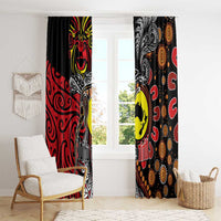 Aotearoa and Australia Toitu Te Tiriti Window Curtain Honour the Treaty - Stand Together Stand Stronger LT03 - Polynesian Pride