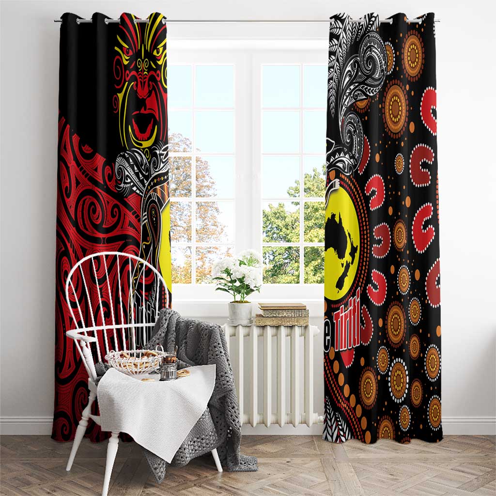 Aotearoa and Australia Toitu Te Tiriti Window Curtain Honour the Treaty - Stand Together Stand Stronger LT03 - Polynesian Pride