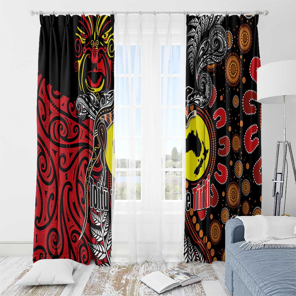 Aotearoa and Australia Toitu Te Tiriti Window Curtain Honour the Treaty - Stand Together Stand Stronger LT03 - Polynesian Pride