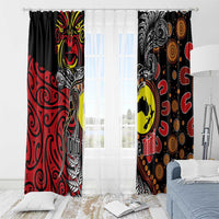 Aotearoa and Australia Toitu Te Tiriti Window Curtain Honour the Treaty - Stand Together Stand Stronger LT03 - Polynesian Pride