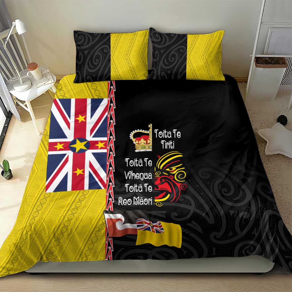 Aotearoa and Niue Toitu Te Tiriti Bedding Set Honour the Treaty - Fight Together Stand Together LT03 - Polynesian Pride