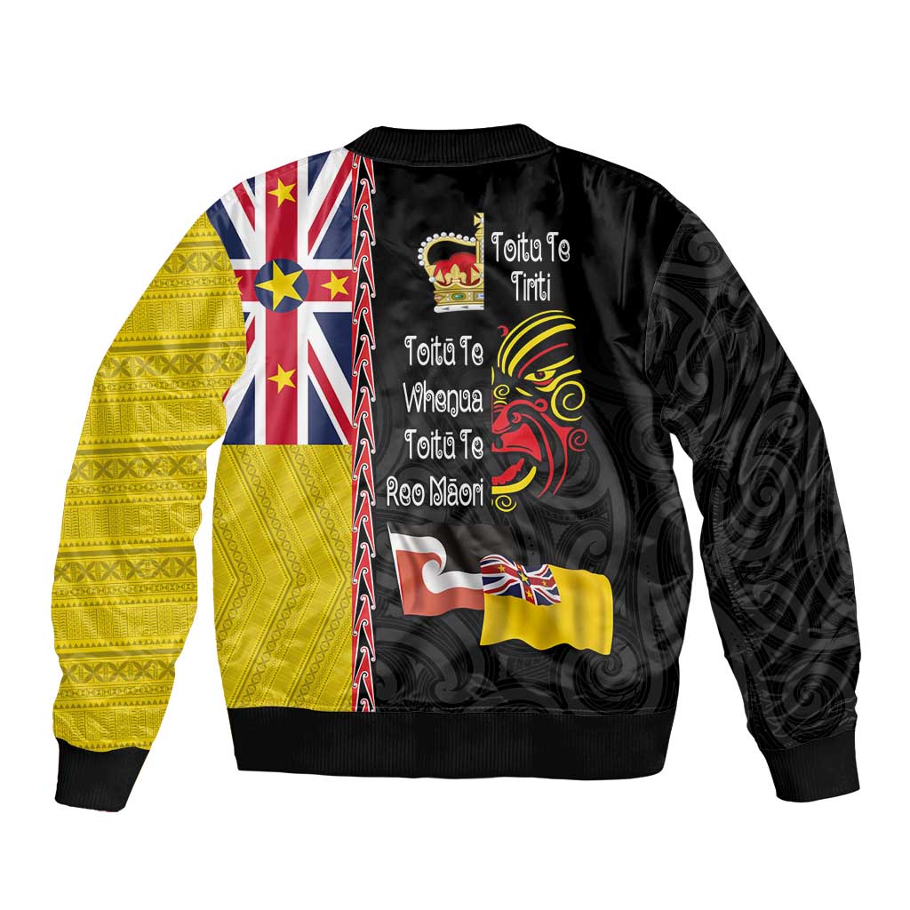 Aotearoa and Niue Toitu Te Tiriti Bomber Jacket Honour the Treaty - Fight Together Stand Together LT03 - Polynesian Pride