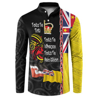 Aotearoa and Niue Toitu Te Tiriti Button Sweatshirt Honour the Treaty - Fight Together Stand Together LT03 Black - Polynesian Pride