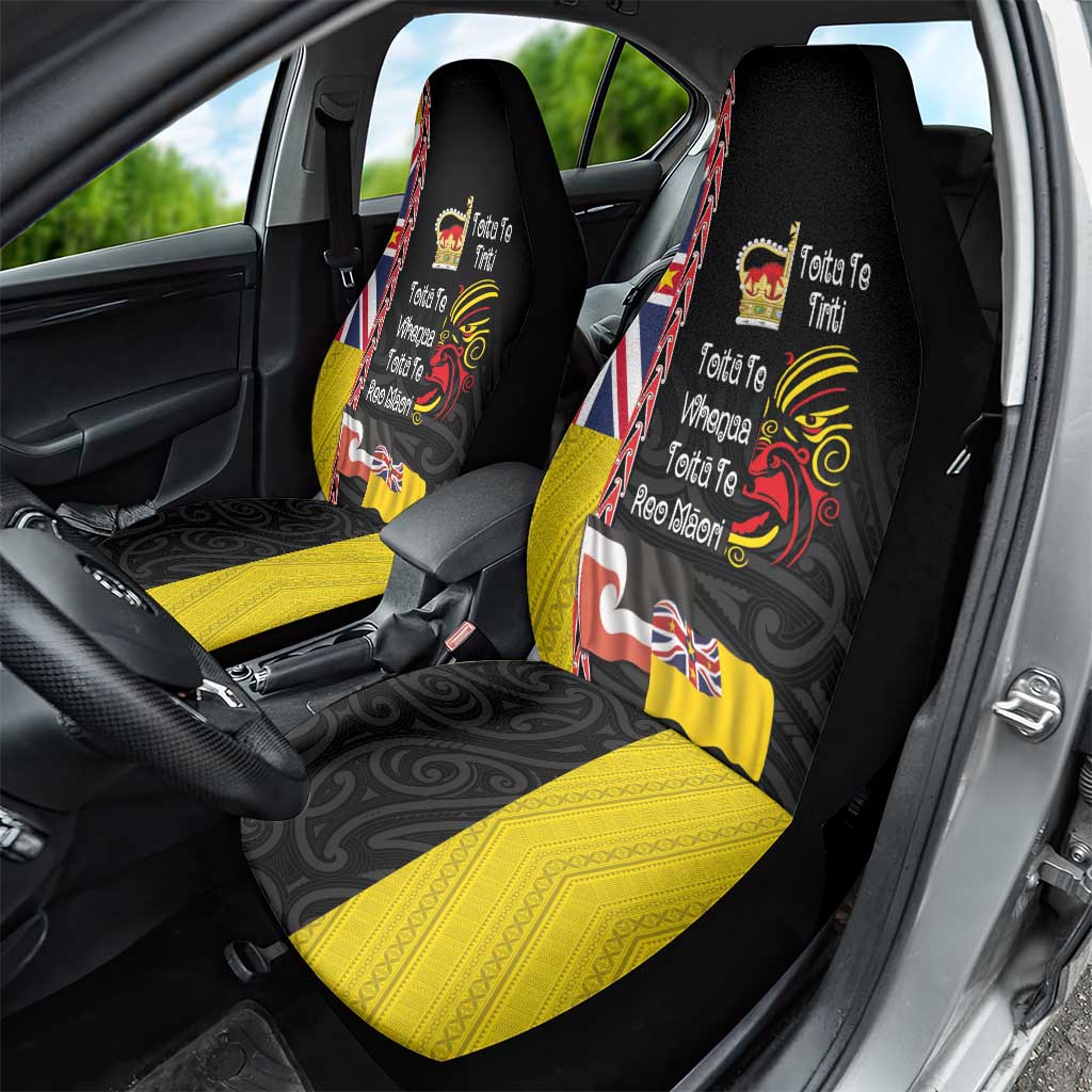 Aotearoa and Niue Toitu Te Tiriti Car Seat Cover Honour the Treaty - Fight Together Stand Together LT03 - Polynesian Pride