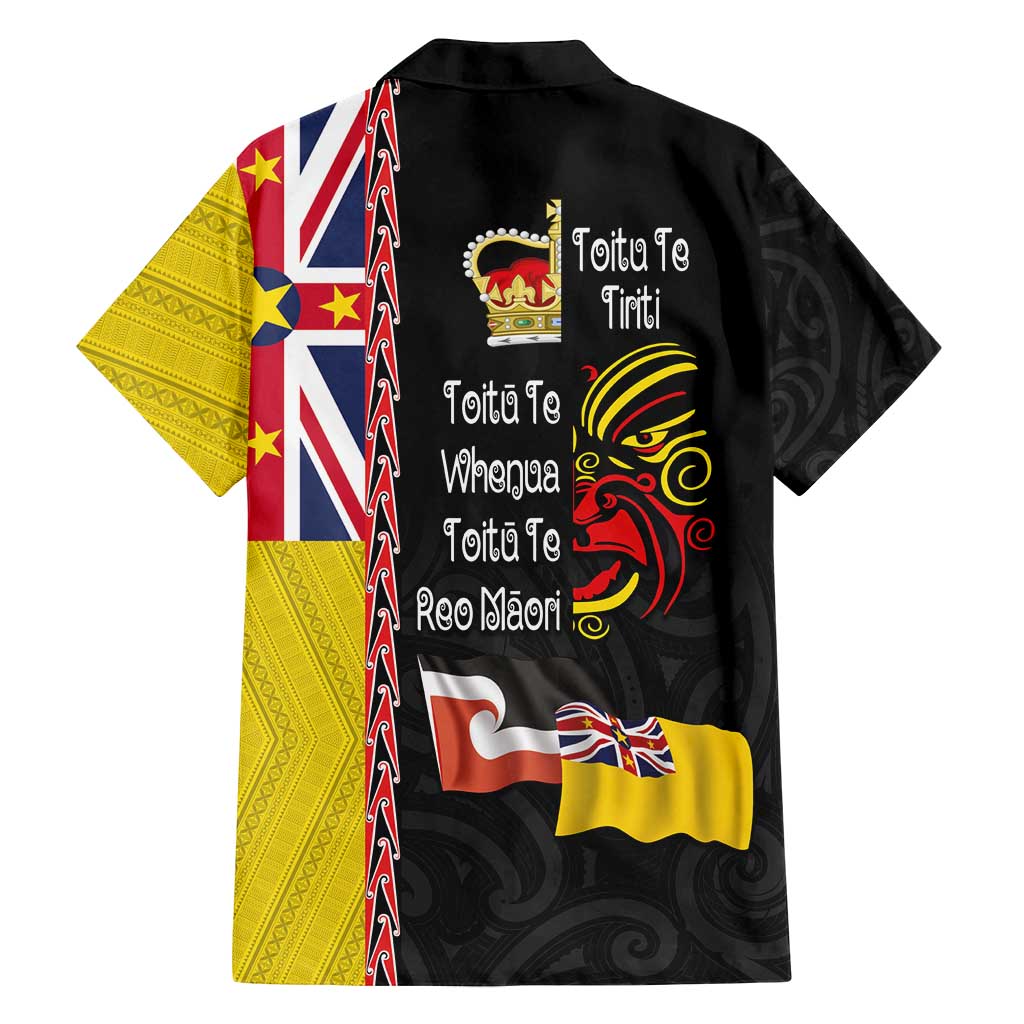 Aotearoa and Niue Toitu Te Tiriti Family Matching Off Shoulder Maxi Dress and Hawaiian Shirt Honour the Treaty - Fight Together Stand Together LT03 - Polynesian Pride