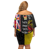 Aotearoa and Niue Toitu Te Tiriti Family Matching Off Shoulder Short Dress and Hawaiian Shirt Honour the Treaty - Fight Together Stand Together LT03 - Polynesian Pride