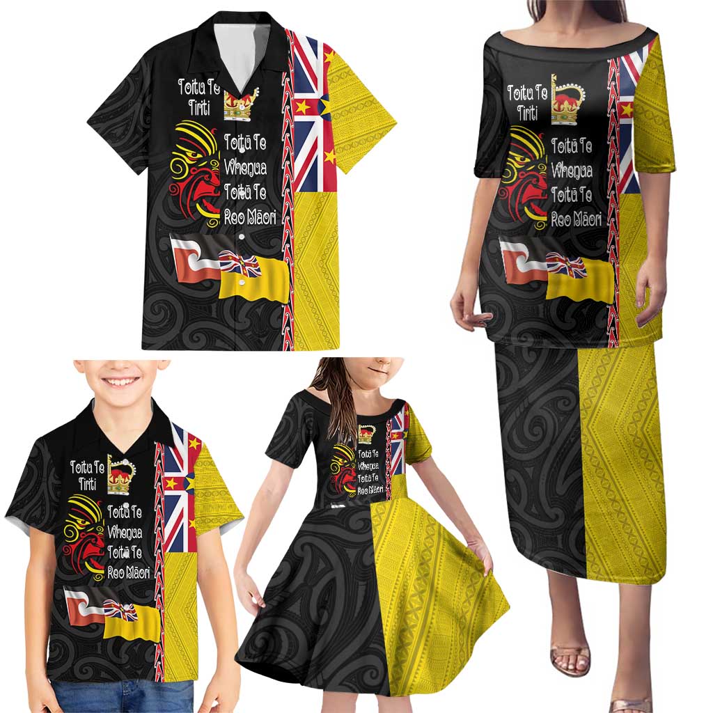 Aotearoa and Niue Toitu Te Tiriti Family Matching Puletasi and Hawaiian Shirt Honour the Treaty - Fight Together Stand Together LT03 - Polynesian Pride