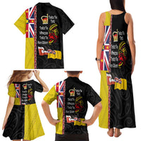 Aotearoa and Niue Toitu Te Tiriti Family Matching Tank Maxi Dress and Hawaiian Shirt Honour the Treaty - Fight Together Stand Together LT03 - Polynesian Pride
