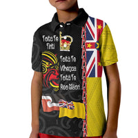 Aotearoa and Niue Toitu Te Tiriti Kid Polo Shirt Honour the Treaty - Fight Together Stand Together LT03 Kid Black - Polynesian Pride