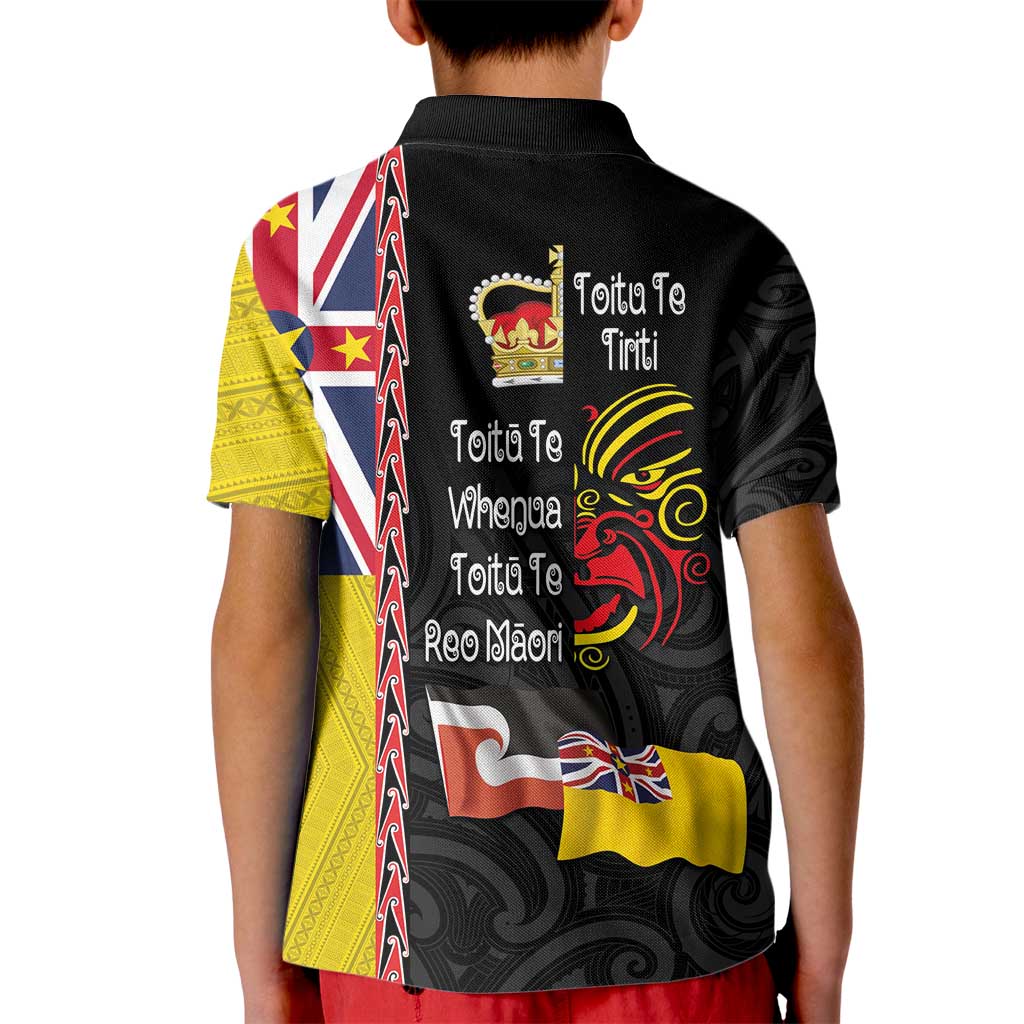 Aotearoa and Niue Toitu Te Tiriti Kid Polo Shirt Honour the Treaty - Fight Together Stand Together LT03 - Polynesian Pride