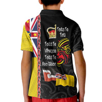 Aotearoa and Niue Toitu Te Tiriti Kid Polo Shirt Honour the Treaty - Fight Together Stand Together LT03 - Polynesian Pride