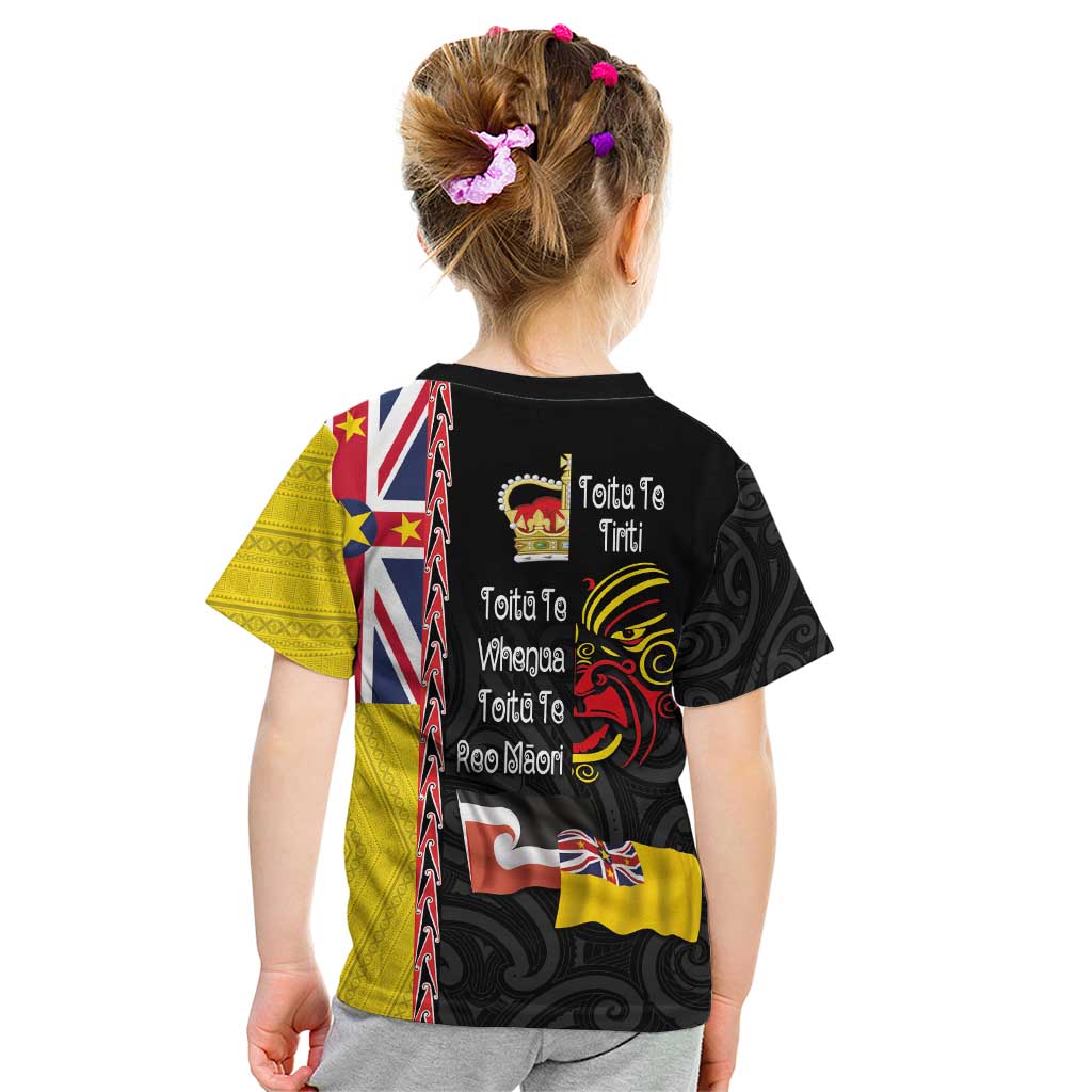 Aotearoa and Niue Toitu Te Tiriti Kid T Shirt Honour the Treaty - Fight Together Stand Together LT03 - Polynesian Pride