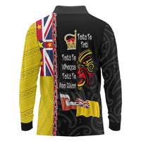 Aotearoa and Niue Toitu Te Tiriti Long Sleeve Polo Shirt Honour the Treaty - Fight Together Stand Together LT03 - Polynesian Pride