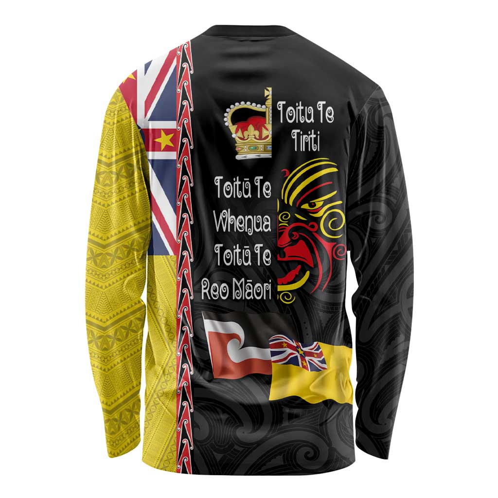 Aotearoa and Niue Toitu Te Tiriti Long Sleeve Shirt Honour the Treaty - Fight Together Stand Together LT03 - Polynesian Pride