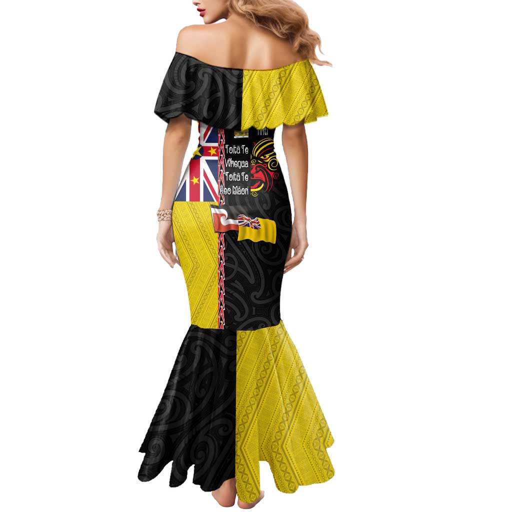 Aotearoa and Niue Toitu Te Tiriti Mermaid Dress Honour the Treaty - Fight Together Stand Together LT03 - Polynesian Pride