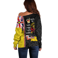 Aotearoa and Niue Toitu Te Tiriti Off Shoulder Sweater Honour the Treaty - Fight Together Stand Together LT03 - Polynesian Pride