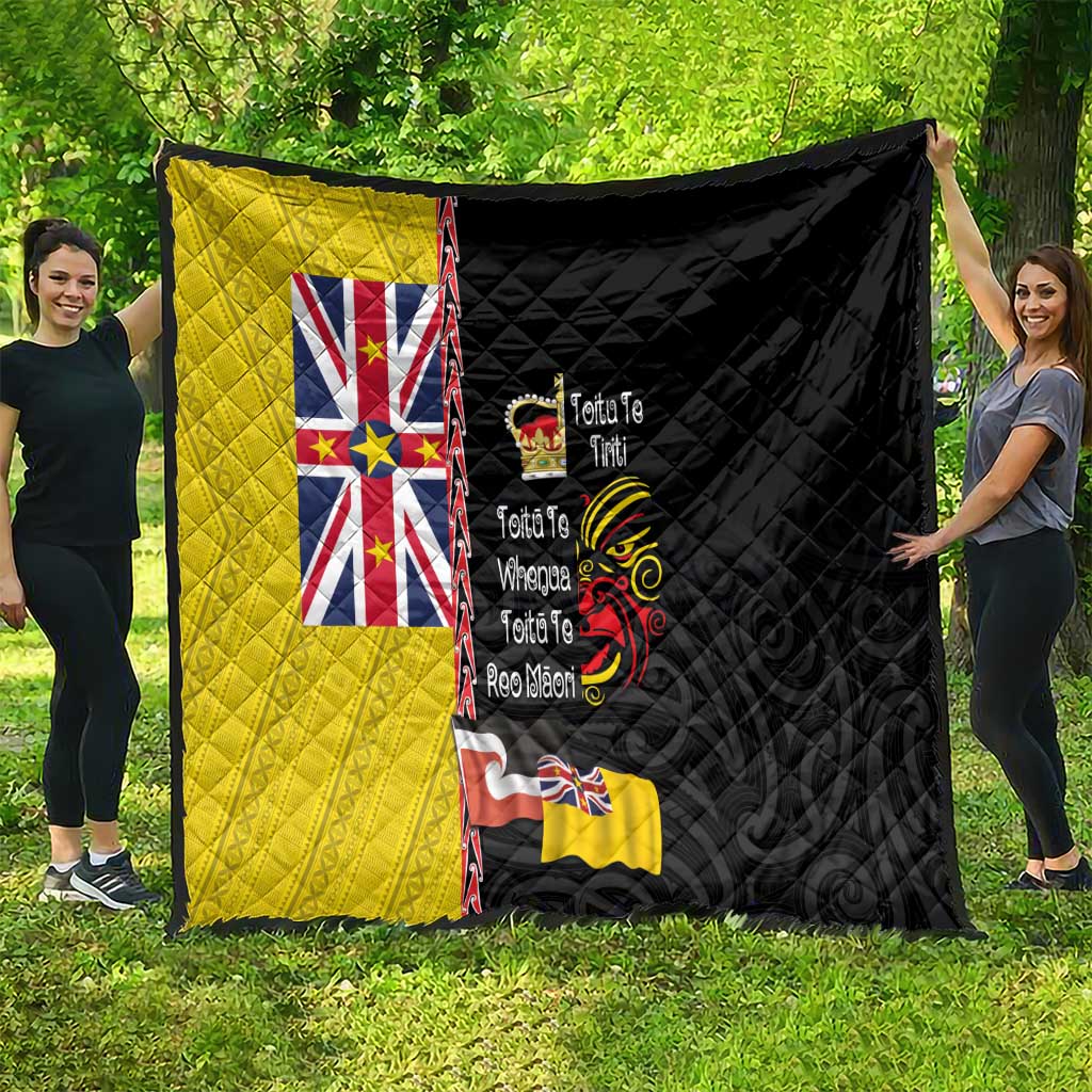 Aotearoa and Niue Toitu Te Tiriti Quilt Honour the Treaty - Fight Together Stand Together LT03 - Polynesian Pride