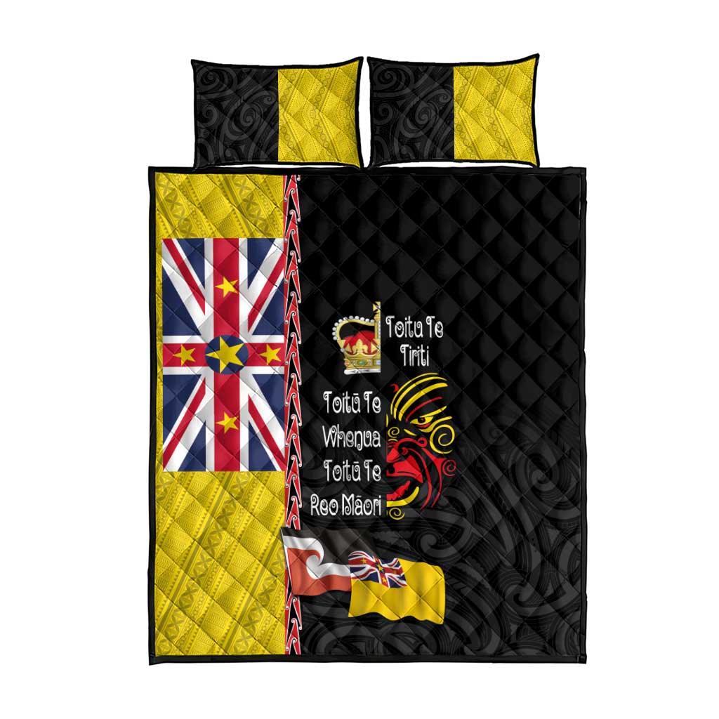 Aotearoa and Niue Toitu Te Tiriti Quilt Bed Set Honour the Treaty - Fight Together Stand Together LT03 - Polynesian Pride