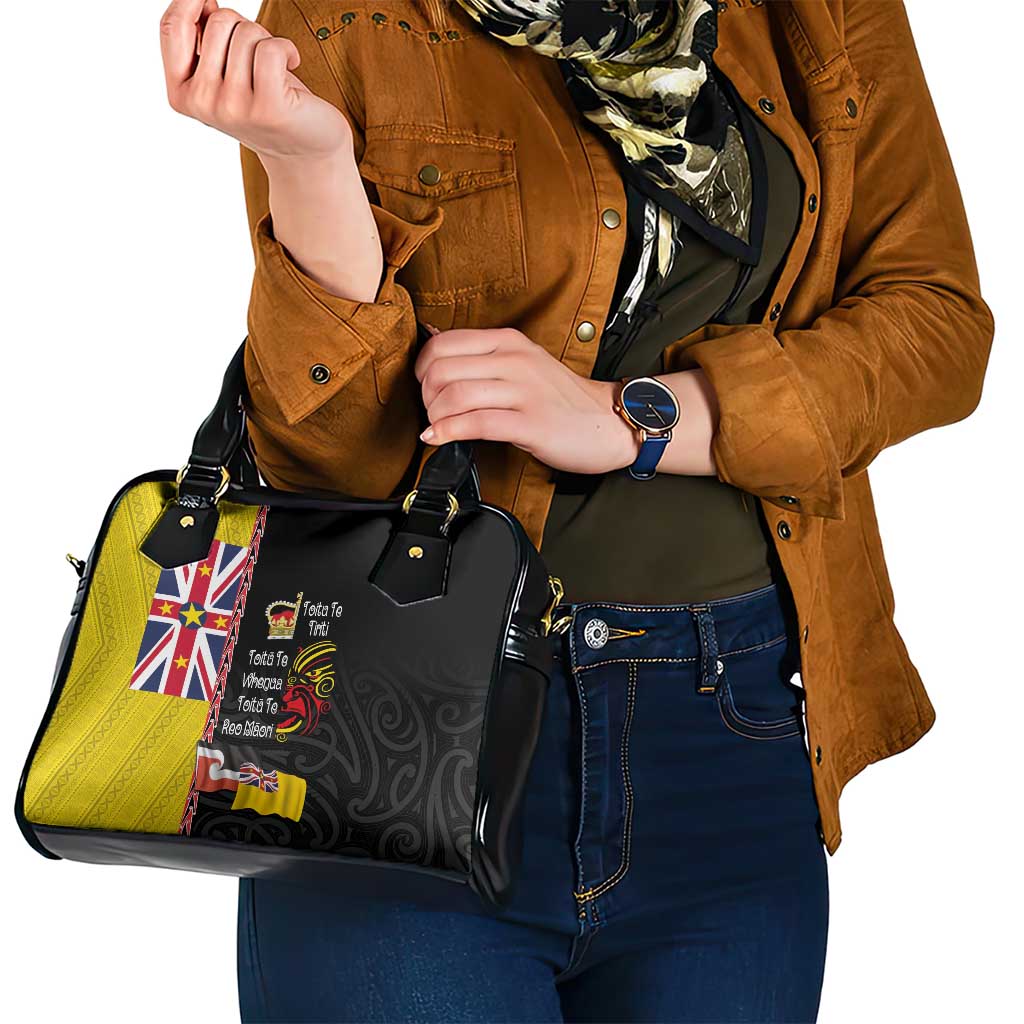 Aotearoa and Niue Toitu Te Tiriti Shoulder Handbag Honour the Treaty - Fight Together Stand Together LT03 - Polynesian Pride