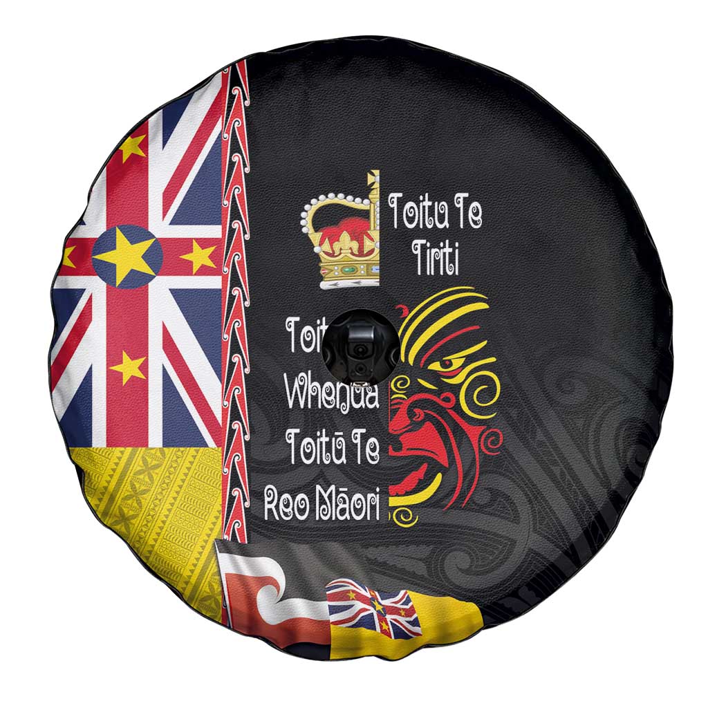 Aotearoa and Niue Toitu Te Tiriti Spare Tire Cover Honour the Treaty - Fight Together Stand Together LT03 - Polynesian Pride