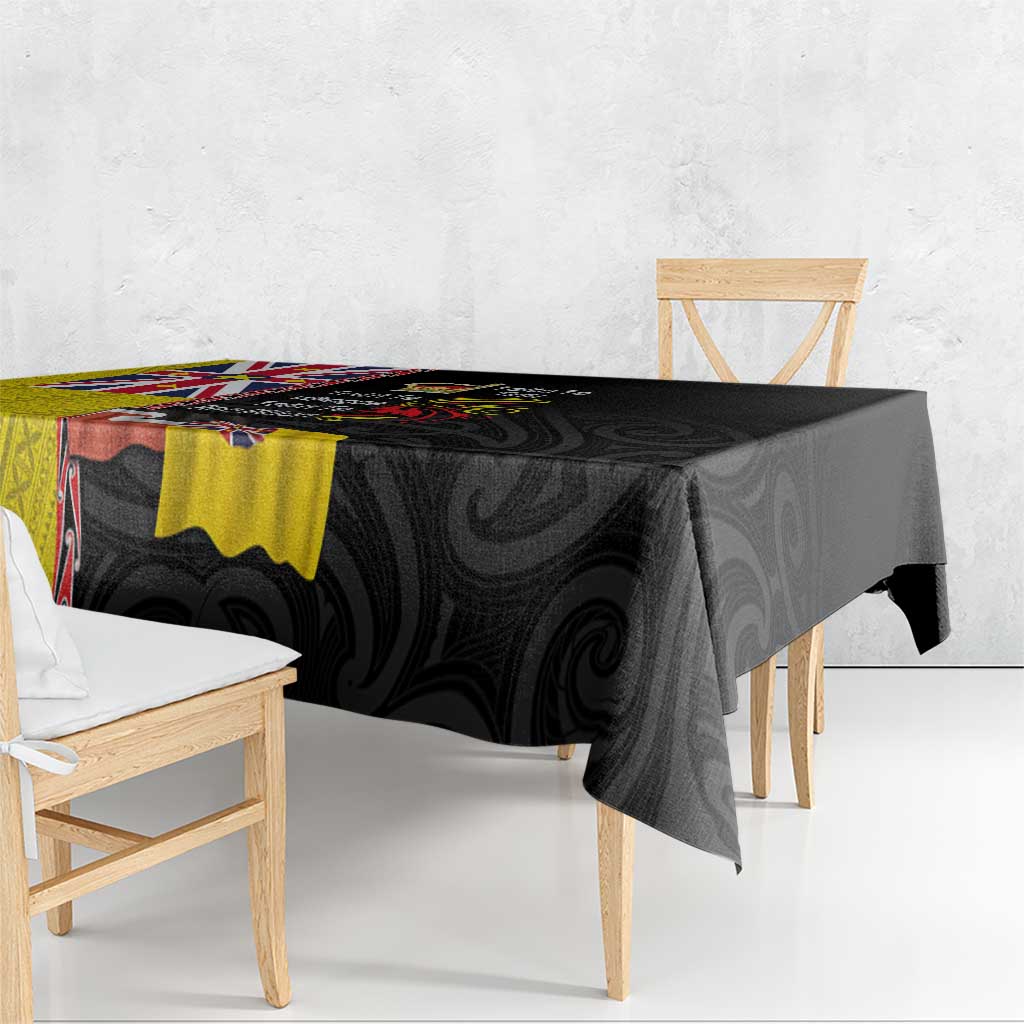 Aotearoa and Niue Toitu Te Tiriti Tablecloth Honour the Treaty - Fight Together Stand Together LT03 - Polynesian Pride
