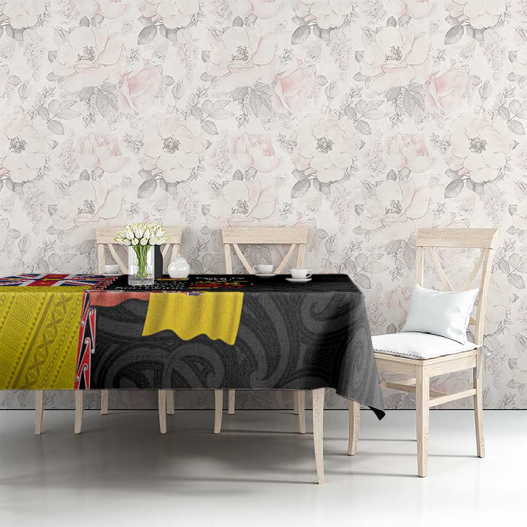 Aotearoa and Niue Toitu Te Tiriti Tablecloth Honour the Treaty - Fight Together Stand Together LT03 - Polynesian Pride