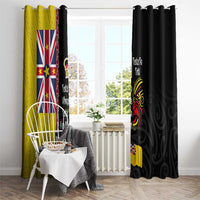 Aotearoa and Niue Toitu Te Tiriti Window Curtain Honour the Treaty - Fight Together Stand Together LT03 - Polynesian Pride