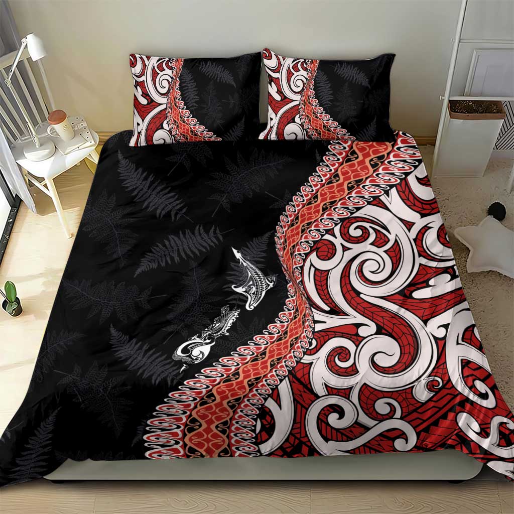 Aotearoa Maori Stylized Koru - Silver Ferns Bedding Set
