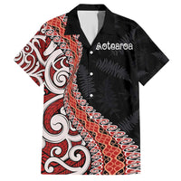 Aotearoa Maori Stylized Koru - Silver Ferns Hawaiian Shirt LT03 Red - Polynesian Pride