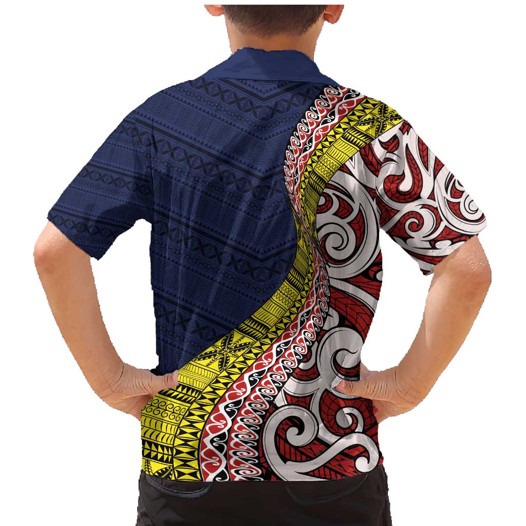Aotearoa and Niue Family Matching Mermaid Dress and Hawaiian Shirt Hiapo Maori Stylized Koru LT03 - Polynesian Pride