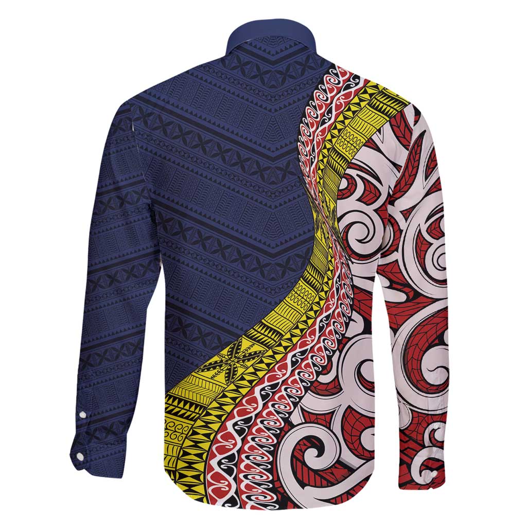Aotearoa and Niue Family Matching Summer Maxi Dress and Hawaiian Shirt Hiapo Maori Stylized Koru LT03 - Polynesian Pride
