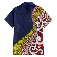 Aotearoa and Niue Family Matching Tank Maxi Dress and Hawaiian Shirt Hiapo Maori Stylized Koru LT03 - Polynesian Pride