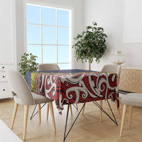 Aotearoa and Niue Tablecloth Hiapo Maori Stylized Koru