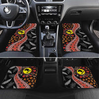 Aotearoa and Australia Car Mats Maori Koru Ferns With Aboriginal Kangaroo LT03 Set 4pcs Black - Polynesian Pride