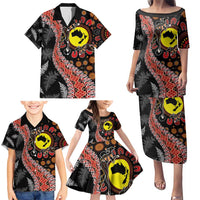 Aotearoa and Australia Family Matching Puletasi and Hawaiian Shirt Maori Koru Ferns With Aboriginal Kangaroo LT03 - Polynesian Pride
