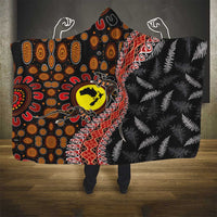 Aotearoa and Australia Hooded Blanket Maori Koru Ferns With Aboriginal Kangaroo LT03 - Polynesian Pride