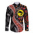 Aotearoa and Australia Long Sleeve Button Shirt Maori Koru Ferns With Aboriginal Kangaroo