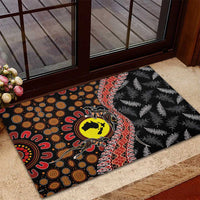 Aotearoa and Australia Rubber Doormat Maori Koru Ferns With Aboriginal Kangaroo