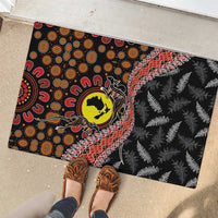 Aotearoa and Australia Rubber Doormat Maori Koru Ferns With Aboriginal Kangaroo