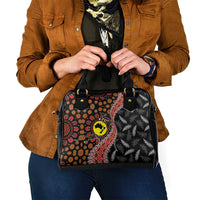 Aotearoa and Australia Shoulder Handbag Maori Koru Ferns With Aboriginal Kangaroo LT03 - Polynesian Pride