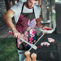 Hawaiian Couple Turtles Honi Apron Polynesian Art Motifs and Hibiscus Black Red Color LT03 - Polynesian Pride