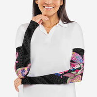 Hawaiian Couple Turtles Honi Arm Sleeves Polynesian Art Motifs and Hibiscus Black Red Color LT03 - Polynesian Pride