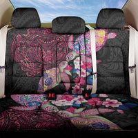 Hawaiian Couple Turtles Honi Back Car Seat Cover Polynesian Art Motifs and Hibiscus Black Red Color LT03 One Size Black - Polynesian Pride