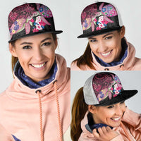 Hawaiian Couple Turtles Honi Mesh Trucker Cap Polynesian Art Motifs and Hibiscus Black Red Color LT03 - Polynesian Pride