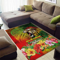 Hawaiian Reggae Area Rug Jawaiian One Love-Tribal Tatoos and Rastafari Lion LT03 - Polynesian Pride