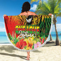 Hawaiian Reggae Beach Blanket Jawaiian One Love-Tribal Tatoos and Rastafari Lion LT03 - Polynesian Pride