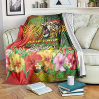Hawaiian Reggae Blanket Jawaiian One Love-Tribal Tatoos and Rastafari Lion LT03 Multicolor - Polynesian Pride