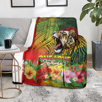 Hawaiian Reggae Blanket Jawaiian One Love-Tribal Tatoos and Rastafari Lion LT03 - Polynesian Pride