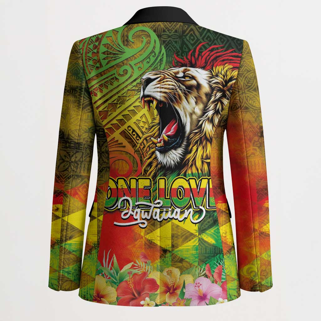 Hawaiian Reggae Blazer Jawaiian One Love-Tribal Tatoos and Rastafari Lion LT03 - Polynesian Pride